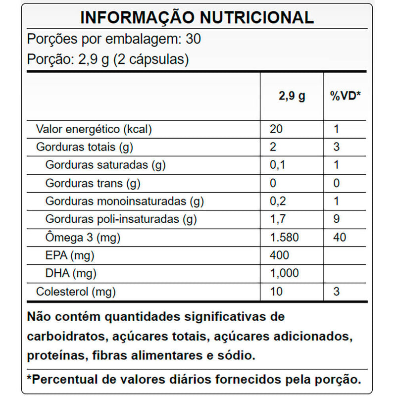Ômega 3 Super DHA (60 caps) Puravida