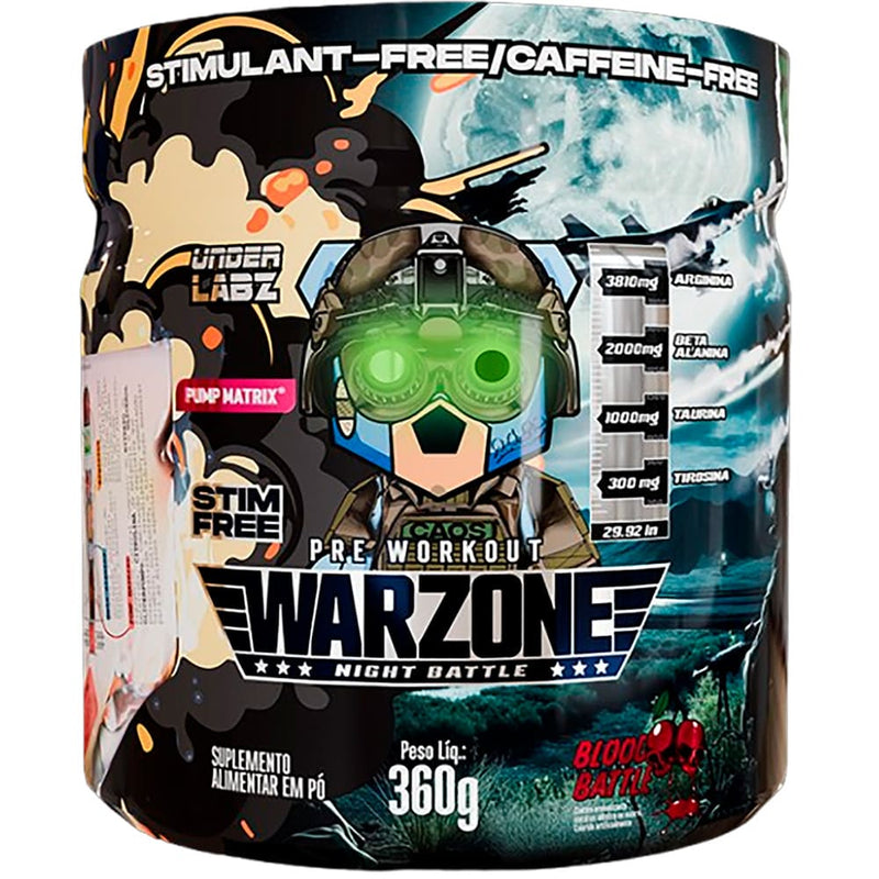 Pré-Treino Sem Cafeína Warzone Night Battle (360g) Under Labz