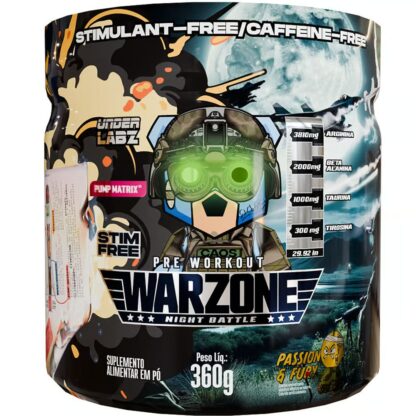 Pré-Treino Sem Cafeína Warzone Night Battle (360g) Under Labz